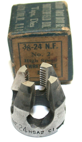 Union Twist Thred-Rite 3/8-24 N.F. No. 2 7/8" OD Round HSS Acorn Cone Die