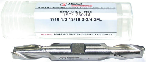 YG-1 Minicut 230-14 7/16" Diameter 1/2" Shank 2 Flute HSS End Mill New