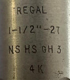Regal 1-1/2"-27 Plug Hand Tap 6 Flute NS HS GH3 4K