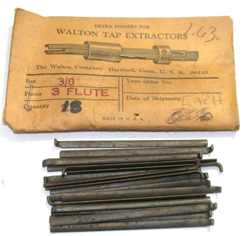 18 New Walton 12373 Spare Fingers for use with 3/8" 3-Flute Tap Extractor