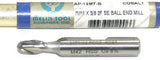 Melin AP-12M7-B 7MM Diameter 3/8 Shank 2 Flute Cobalt Ball End Mill