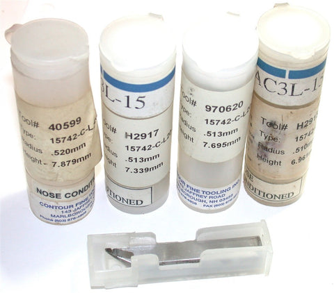 Lot of 4 Contour Fine Tooling Inc. 15742-C-L20-020 Diamond Left Hand Tool Bits
