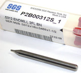SGS Kyocera P2B00312S_1 1/32" (.0312") Carbide Ball Endmill 2FL 1/8" Shank New