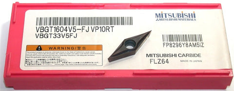 Lot of 10 Mitsubishi VBGT1604V5-FJVP10RT Carbide Turning Inserts