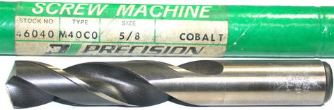 Precision Twist Drill 46040 Type M40CO 5/8" Cobalt Screw Machine Length New
