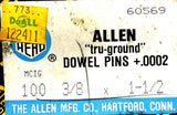 (Lot of 5) Allen Bradley 60569 Dowel Pins 3/8 x 1-1/2 +.0002 (20 Count)
