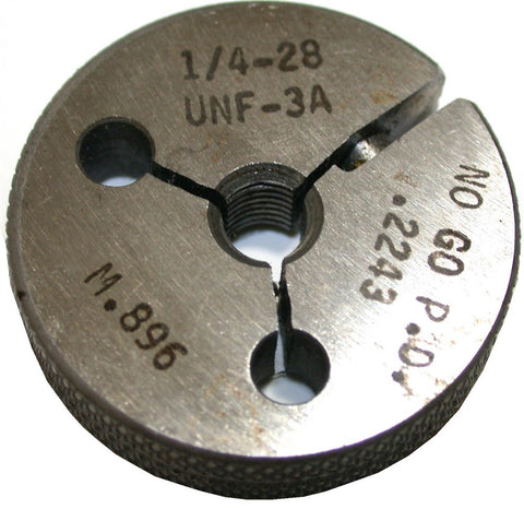 MASTER GAGE CO. 1/4"-28 UNF-2A THREAD RING NO GO GAGE