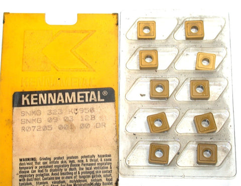 Lot of 10 Kennametal SNMG 323 KC950 Kenloc Indexable 3/8 Carbide Turning Insert