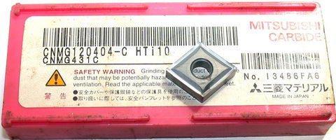 Lot of 9 New Mitsubishi CNMG120404-C HTi10 Turning Carbide Inserts