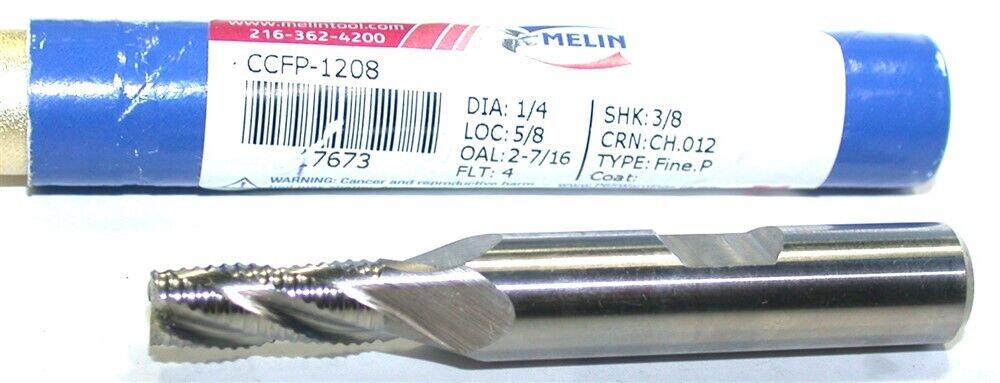 thumbnail image 2 of YG-1 1/2" 4-Flute Cobalt Rougher End Mill - 1-1/4" LOC, Center Cutting, 30° Helix (76321) 2 of 5