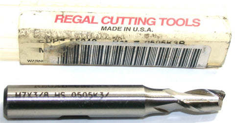 Regal 55048 M7 Diameter 3/8 inch Shank 2 Flute Single End HSS End Mill