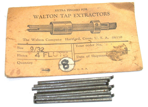 8 New Walton 12284 Spare Fingers for use with 9/32" 4-Flute Tap Extractor