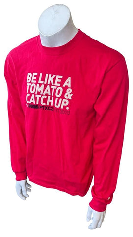 Anvil Men's Be Like A Tomato & Catch Up Puma PTXC2 9.11.2010 Red Shirt Size M