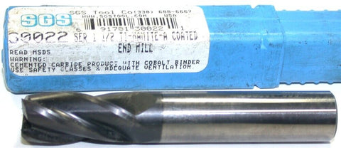 Kyocera SGS 30022 1/2" AlTiN Coated Carbide Endmill 4FL 1/2" Shank