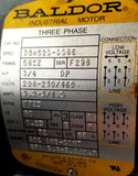 Baldor Industrial Motor 3PH 3/4HP DP 1725rpm 60Hz 3.2-3/1.5A 208-230/460V 40C