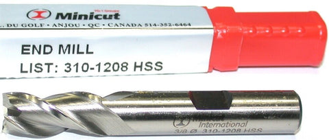 YG-1 Minicut 310-1208 3/8" Diameter 3/8" Shank 3 Flute HSS End Mill New