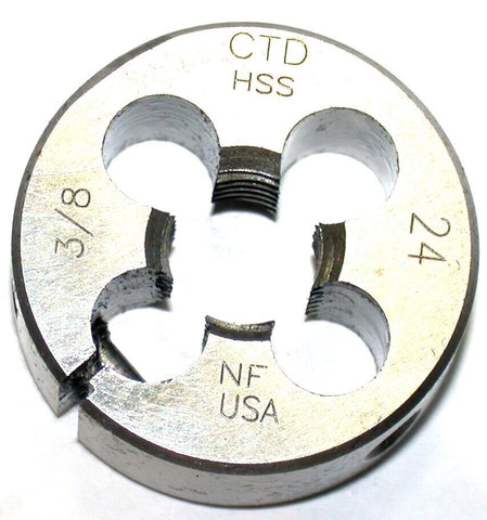 CTD 7236 1" Round Adjustable 3/8"-24 UNF Thread Dies Made in USA