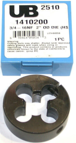 Union Butterfield 1410200 3/4"-16NF HSS Adjustable Round Thread Die 2" OD