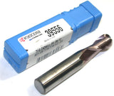 SGS Kyocera 39556 7/16" Diameter 7/16" Shank 2 Flute TiNC Carbide Ball End Mill