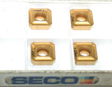 Lot of 4 New SECO SPMX0903AP-75 T25M TiN Coated Carbide Milling Inserts