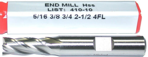YG-1 Minicut 410-10 5/16" Diameter 3/8" Shank 4 Flute HSS End Mill New