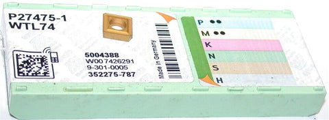 Lot of 10 Walter P27475-1 WTL74 Carbide Indexable Drill Inserts 1/4" 14 Degrees