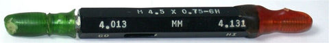 G.A.CO. M4.5 x 0.75-6H Thread Gage Go/No Go Plug Gage New