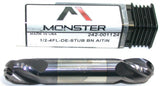 Monster 242-001124 1/2" Diameter 4 Flute Solid Carbide ALTiN Coat Ball End Mill