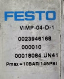 Festo VIMP-04-D-1 Valve Manifold Bank W/12 VIGK-04-D-1 Manifold Blocks