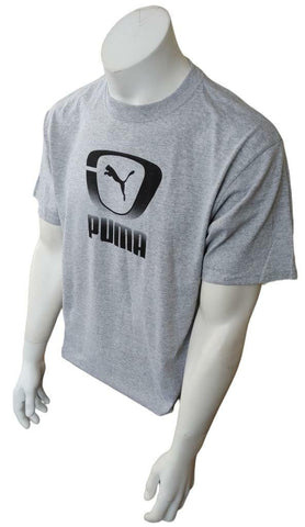 Puma Men's Graphic Gray Short Sleeve Shirt Size Large