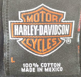 Harley Davidson Motorcycle Men's Eagle Graphic Black Short Sleeve Shirt Size L