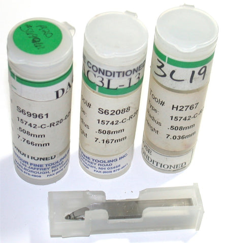 Lot of 3 Contour Fine Tooling Inc. 15742-C-R20-020 Diamond Cutting Tool Bits