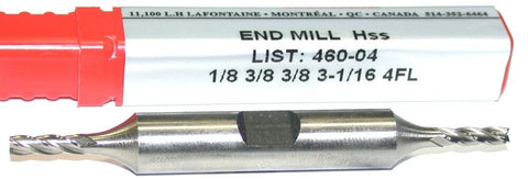 YG-1 Minicut 460-04 1/8" Diameter 3/8" Shank 4 Flute HSS End Mill New
