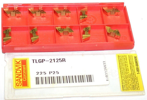 Lot of 10 New Sandvik TLGP-2125R 225 Top Lok Grooving Carbide Inserts