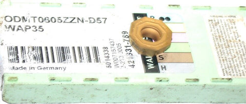 Lot of 4 Walter ODMT0605ZZN-D57 WAP35 Carbide Indexable Milling Inserts