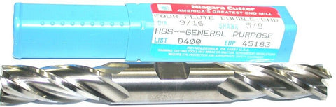 Niagara 45183 9/16" diameter 5/8" Shank 4 Flute Double End HSS End Mill New