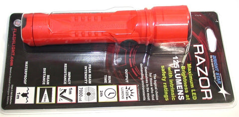 Bright Star Razor 60102 LED Powered Orange Flashlight 125 Lumens Battery