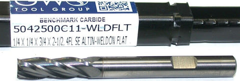 GWS 5042500C11-WLDFLT 1/4" Diameter 1/4" Shank 4 Flute Carbide End Mill