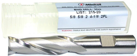 YG-1 Minicut 215-20 5/8" Diameter 2 Flute HSS End Mill New