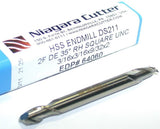 Niagara 64060 3/16" diameter Double End 2 Flute HSS End Mill New