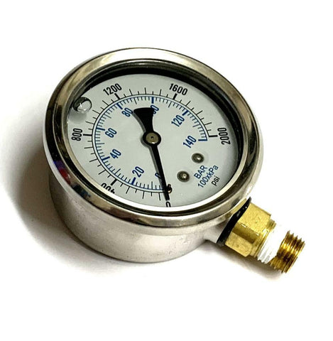 0-2000 PSI Pressure Gauge 1/4" NPT Bottom Mount (5 Available)