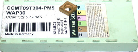8 Walter CCMT09T304-PM5 WAP30 Positive rhombic 80° Carbide Turning Inserts