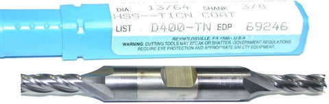 Niagara 69246 13/64" diameter Double End TiCN Coat 4 Flute HSS End Mill