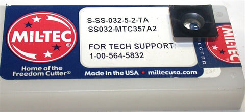 Lot of 4 New Mil-Tec Carbide Milling Inserts S-SS-032-5-2-TA