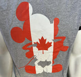 Disney Men's Mickey Mouse Canadian Flag Gray Short Sleeve Shirt Size Medium