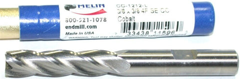 Melin CC-1212-L 3/8" Diameter 4 Flute End Mill New