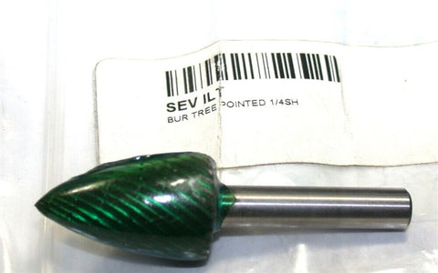 Severance ILT Cone Shape Burr Tree with Radius 12° C/L angle 1/4 in Shank HSS
