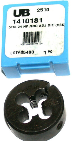 Union Butterfield 1410181 5/16"-24 NF HSS Adjustable Round Thread Die 1" OD