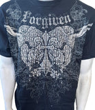 Gildan Men's Forgiven Peace To Men Graphic Black Short Sleeve Shirt Size Large