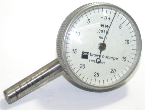 Brown & Sharpe MW 91 1 1/2" Dial .001" back-plunger Perpendicular Indicator
